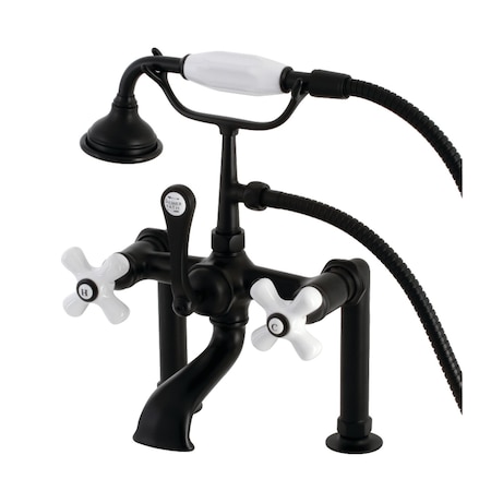 Kingston Brass AE111T0 Deck Mount Clawfoot Tub Faucet, Matte Black AE111T0